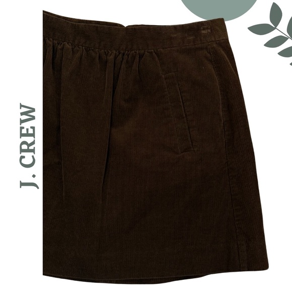 J.CREW Brown Corduroy Mini Skirt w/ Pockets Back Zipper– Size 10 Classic & Cozy - Picture 3 of 4